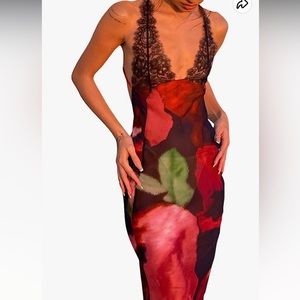 Sleeveless floral summer maxi dress